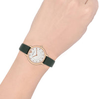 Emporio Armani Mother of Pearl Dial Green Leather Strap Watch For Women - AR11150