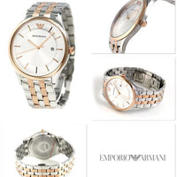Emporio Armani Lambda Analog Silver Dial Two Tone Steel Strap Watch For Men - AR11044