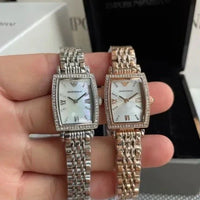 Emporio Armani Gianni T-Bar Quartz White Dial Silver Steel Strap Watch For Women - AR11405
