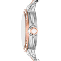 Emporio Armani Three Hand Quartz Mother of Pearl Dial Two Tone Steel Strap Watch For Women - AR11569