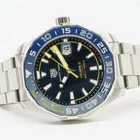 Tag Heuer Aquaracer Caliber 5 Match Timer Shinji Kagawa Edition Blue Dial Silver Steel Strap Watch for Men - WAY201H.BA0927
