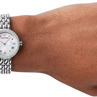 Emporio Armani Rosa Quartz White Dial Silver Steel Strap Watch For Women - AR11354