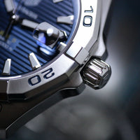 Tag Heuer Aquaracer Automatic Blue Dial Silver Steel Strap Watch for Men - WBD2112.BA0928