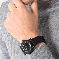 Emporio Armani Luigi Quartz Black Dial Black Silicon Strap Watch For Men - AR11071