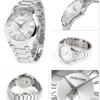 Emporio Armani Dress Quartz Silver Dial Silver Steel Strap Watch For Men - AR11084