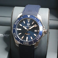 Tag Heuer Aquaracer Blue Dial Blue Rubber Strap Watch for Men - WAY111C.FT6155