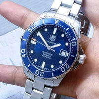 Tag Heuer Aquaracer Caliber 5 Automatic Blue Dial Silver Steel Strap Watch for Men - WAN2111.BA0822