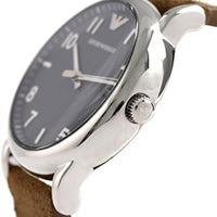 Emporio Armani Luigi Quartz Gray Dial Brown Leather Strap Watch For Men - AR11070