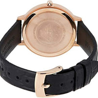 Emporio Armani Kappa Quartz Black Dial Black Leather Strap Watch For Women - AR11064