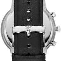 Emporio Armani Giovanni Chronograph Black Dial Black Leather Strap Watch For Men - AR11431