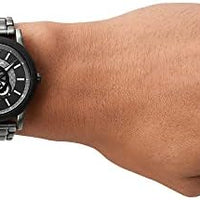 Emporio Armani Meccanico Automatic Black Dial Black Steel Strap Watch For Men - AR60010