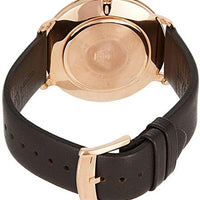 Emporio Armani Modern Slim Analog Silver Dial Brown Leather Strap Watch For Men - AR11163