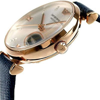 Emporio Armani Gianni T-Bar Analog Silver Dial Blue Leather Strap Watch For Women - AR60020