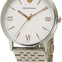 Emporio Armani Kappa Quartz White Dial Silver Steel Strap Watch For Men - AR80014