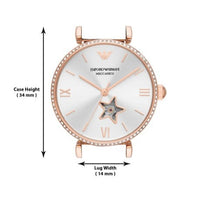 Emporio Armani Meccanico Automatic Silver Dial Burgundy Leather Strap Watch For Women - AR60044