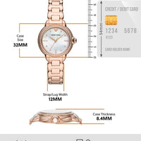 Emporio Armani Three Hand Quartz Mother of Pearl Dial Two Tone Steel Strap Watch For Women - AR11569