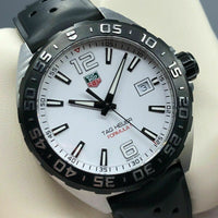 Tag Heuer Formula 1 Quartz White Dial Black Rubber Strap Watch for Men -  WAZ1111.FT8023