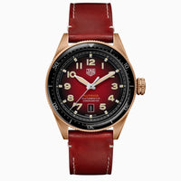 Tag Heuer Autavia Calibre 5 Chinese New Year Maroon Dial Maroon Leather Strap Watch for Men - WBE5193.FC8300