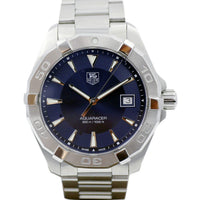 Tag Heuer Aquaracer Quartz Blue Dial Silver Steel Strap Watch for Men - WAY1112.BA0928