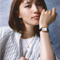 Emporio Armani Gioia Quartz Mother of Pearl Dial Black Leather Strap Watch For Women - AR11390