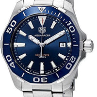 Tag Heuer Aquaracer Blue Dial Quartz Silver Steel Strap Watch for Men - WAY111C.BA0928