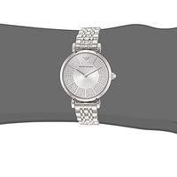 Emporio Armani Gianni T-Bar Quartz Silver Dial Silver Steel Strap Watch For Women - AR11445