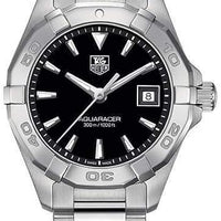 Tag Heuer Aquaracer Quartz Black Dial Silver Steel Strap Watch for Women - WBD1410.BA0741