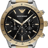 Emporio Armani Analog Chronograph Black Dial Two Tone Steel Strap Watch For Men - AR11521
