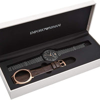Emporio Armani Interchangeable Black Dial Black Steel Strap Watch For Men - AR80021