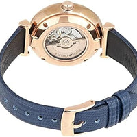 Emporio Armani Gianni T-Bar Analog Silver Dial Blue Leather Strap Watch For Women - AR60020