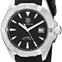 Tag Heuer Aquaracer Automatic Caliber 5 Black Dial Black Rubber Strap Watch for Men - WAY2110.FT8021