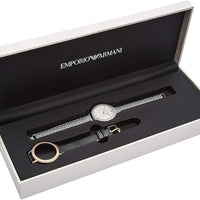 Emporio Armani Interchangeable Analog Mother of Pearl Dial Silver Steel Strap Watch For Women - AR80020