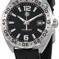Tag Heuer Formula 1 Alarm Quartz Black Dial Black Rubber Strap Watch for Men -  WAZ111A.FT8023