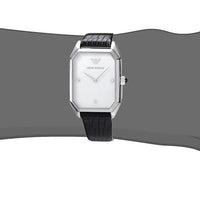 Emporio Armani Gioia Analog Mother of Pearl Dial Black Leather Strap Watch For Women - AR11148