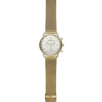 Emporio Armani Aviator Chronograph Quartz Beige Dial Gold Mesh Bracelet Watch For Men - AR11315