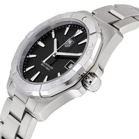 Tag Heuer Aquaracer Quartz Black Dial Silver Steel Strap Watch for Men - WAY1110.BA0928