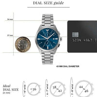Emporio Armani Claudio Chronograph Blue Dial Silver Steel Strap Watch For Men - AR11541