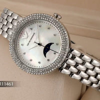 Emporio Armani Rosa Quartz Mother of Pearl Dial Silver Steel Strap Watch For Women - AR11461