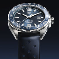 Tag Heuer Formula 1 Bucherer Blue Edition Blue Dial Blue Calfskin Strap Watch for Men - WAZ2015.FT8023