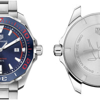 Tag Heuer Aquaracer Henrik Lundqvist Special Edition Blue Dial Silver Steel Strap Watch for Men - WAY101J.BA0746