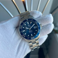 Tag Heuer Aquaracer Caliber 5 Automatic Blue Dial Silver Steel Strap Watch for Men - WAN2111.BA0822