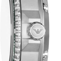 Emporio Armani Diver Automatic Green Dial Silver Steel Strap Watch For Men - AR60061