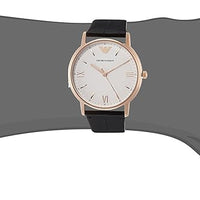 Emporio Armani Kappa Quartz White Dial Black Leather Strap Watch For Men - AR80015