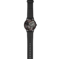 Emporio Armani Meccanico Skeleton Black Dial Black Leather Strap Watch For Men - AR60046