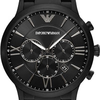 Emporio Armani Giovanni Chronograph Black Dial Black Steel Strap Watch For Men - AR11349