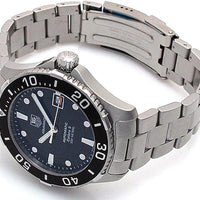 Tag Heuer Aquaracer Automatic Caliber 5 Black Dial Silver Steel Strap Watch for Men - WAN2110.BA0822