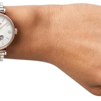 Emporio Armani Meccanico Automatic Mother of Pearl Dial Two Tone Steel Strap Watch For Women - AR60049