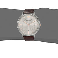 Emporio Armani Dress Quartz Silver Dial Brown Leather Strap Watch For Women - AR11063