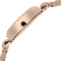 Emporio Armani Gianni T Bar Quartz Crystals White Dial Rose Gold Steel Strap Watch For Women - AR11406