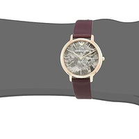 Emporio Armani Quartz Grey Dial Brown Leather Strap Watch For Women - AR11172